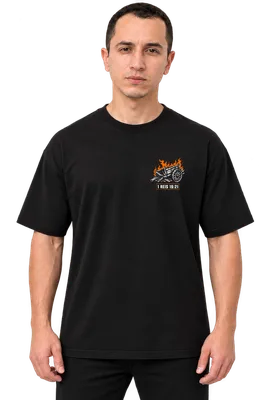 Camiseta Oversized Queimar Minhas Carroças — Preta — miniatura 3
